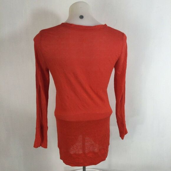 J Crew Whisper Linen Orange Button Down Cardigan Sweater Womens Size XS 81129 - Picture 9 of 9